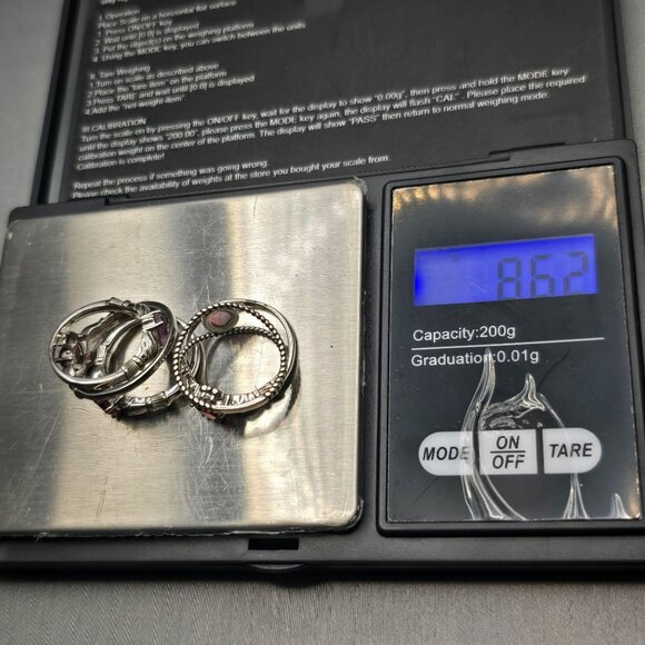 Set of 5 Sterling Silver Gemstone Rings Size 6–9 Claddagh Opal Tourmaline Quartz - Picture 13 of 13